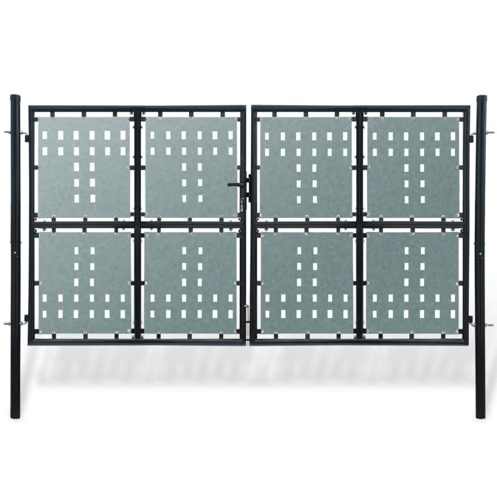 vidaXL Čierna jednokrídlová plotová brána 300x225 cm