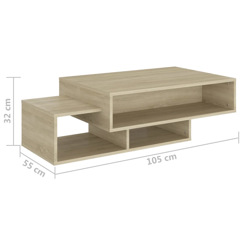 vidaXL Konferenčný stolík dub sonoma 105x55x32 cm drevotrieska