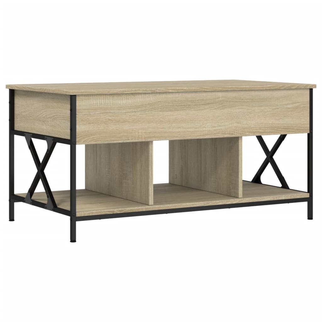 vidaXL Konferenčný stolík dub sonoma 100x55x50 cm kompoz. drevo a kov