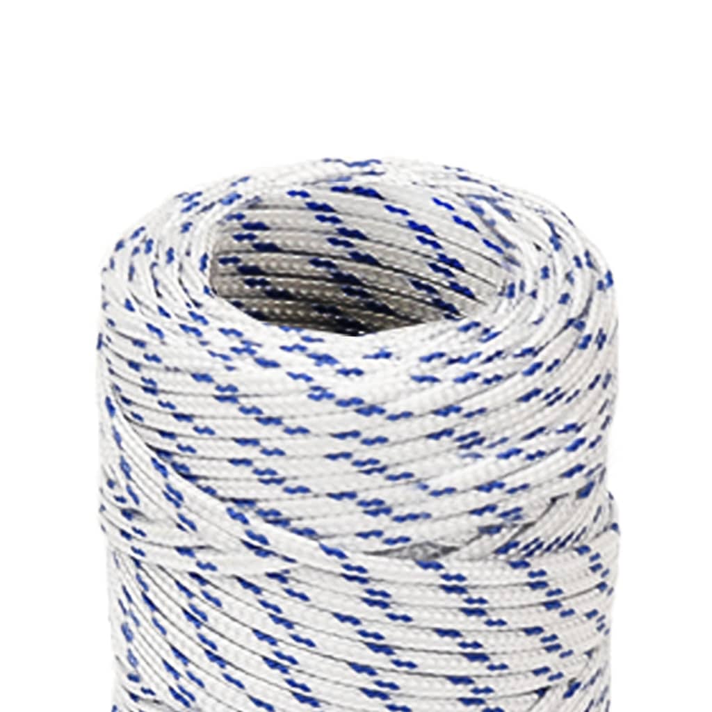 vidaXL Lodné lano biele 2 mm 100 m polypropylén