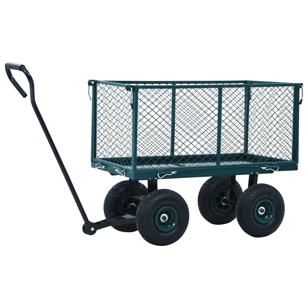 vidaXL Záhradný ručný vozík zelený 350 kg