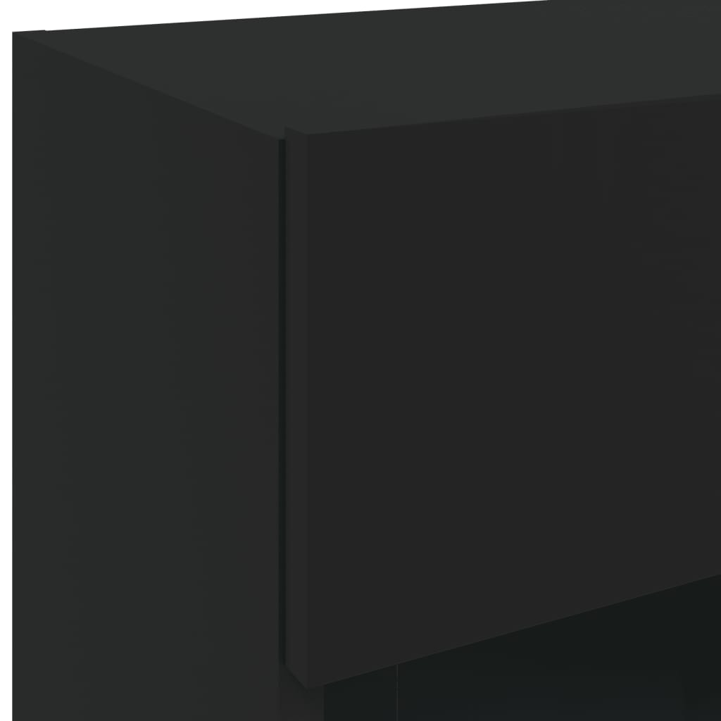 vidaXL TV nástenné skrinky s LED svetlami 2 ks čierne 40x30x60,5 cm