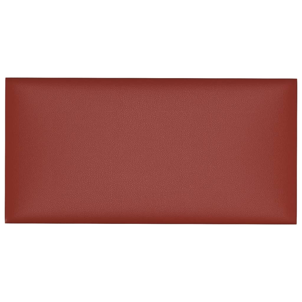 vidaXL Nástenné panely 12 ks vínovočervené 30x15 cm umelá koža 0,54 m²