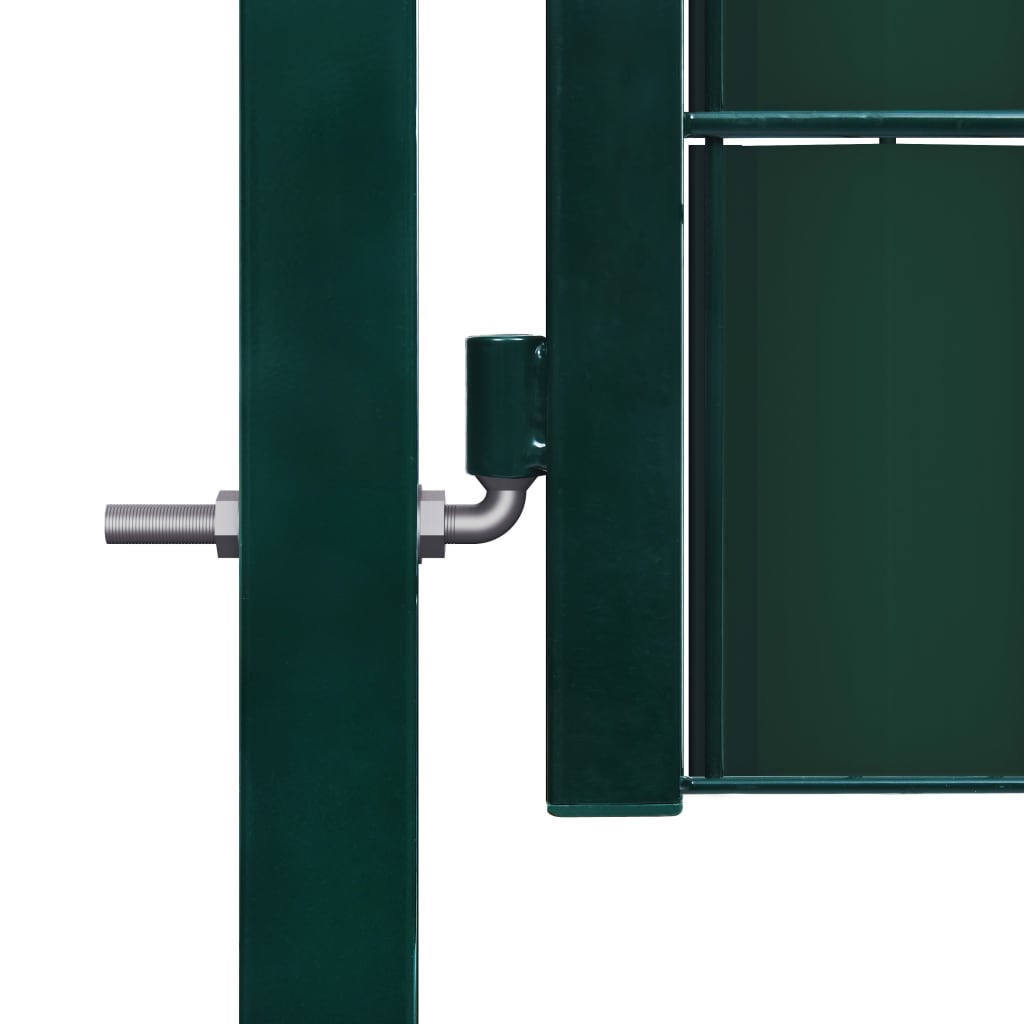 vidaXL Plotová brána, PVC a oceľ 100x101 cm, zelená