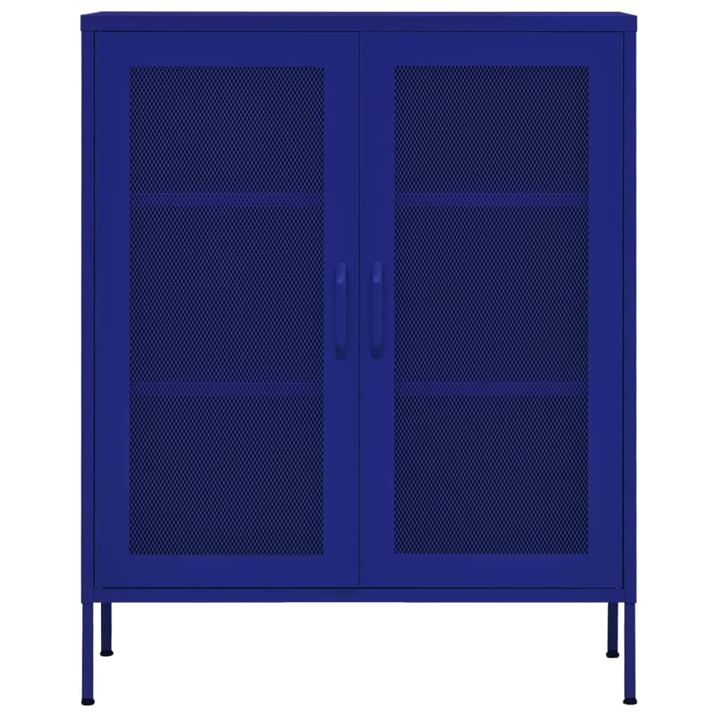 vidaXL Úložná skrinka námornícka modrá 80x35x101,5 cm oceľ