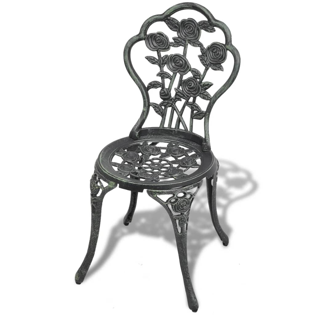 vidaXL Bistro stoličky 2 ks, odlievaný hliník, zelené