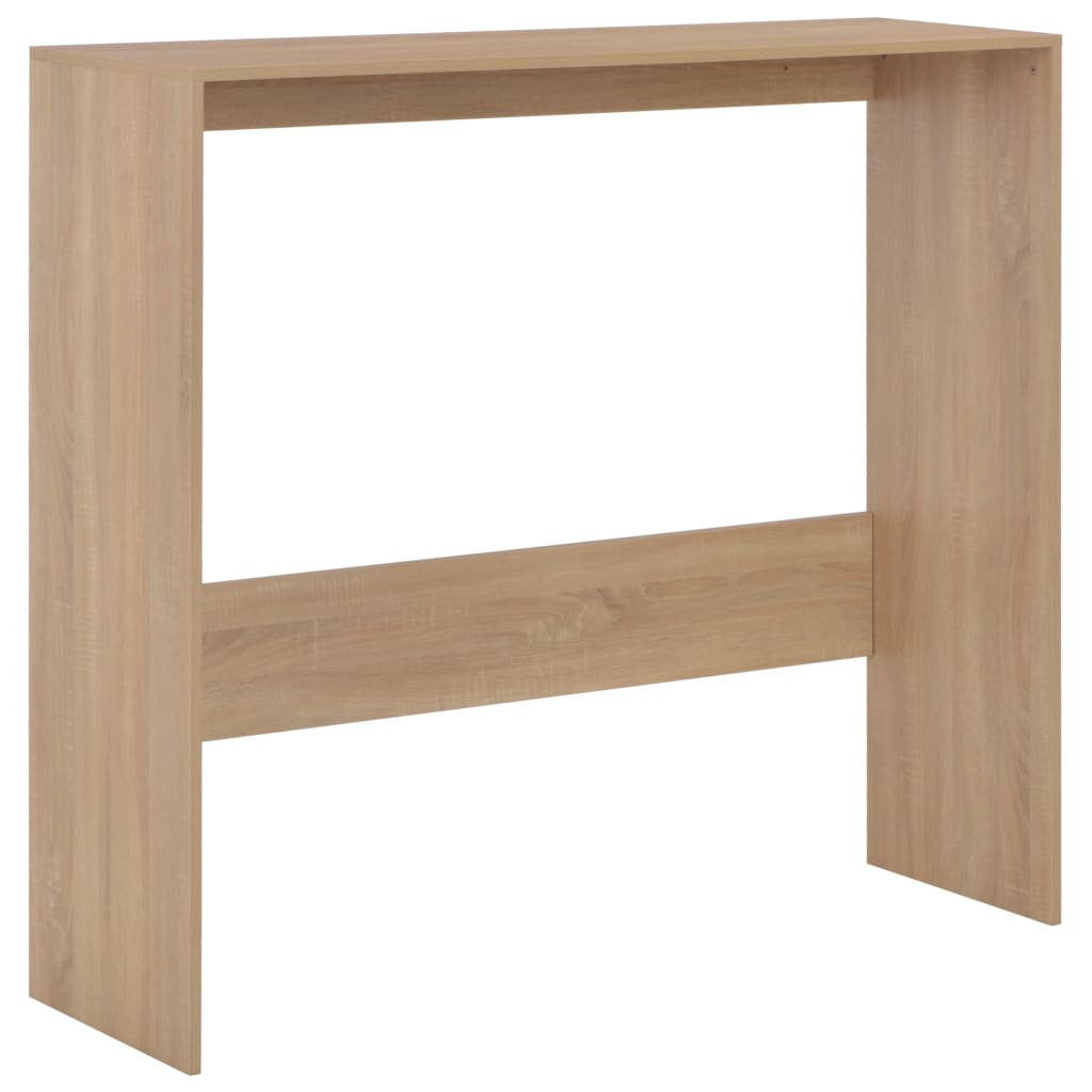 vidaXL Barový stôl s 2 vrchnými doskami dubová farba 130x40x120 cm