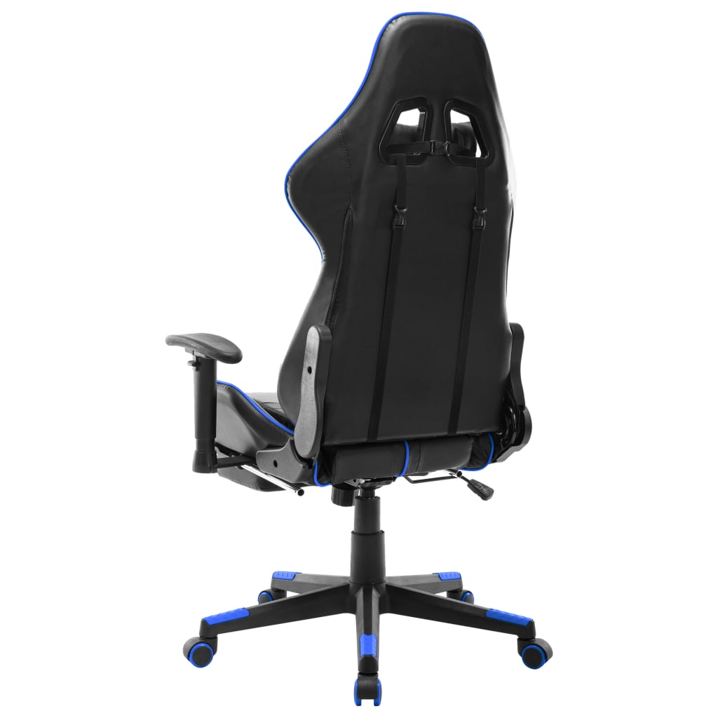 vidaXL Herná stolička s opierkou na nohy čierno-modrá umelá koža