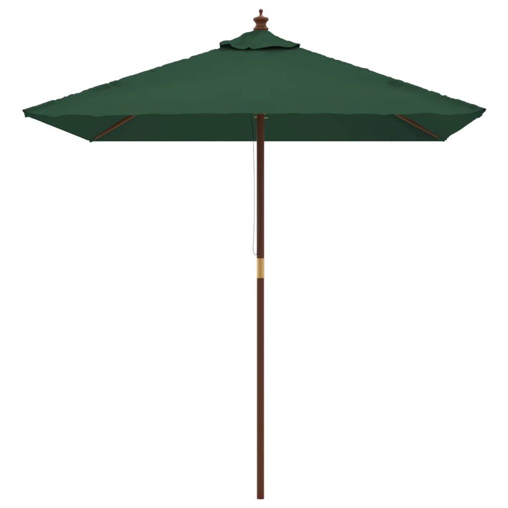 vidaXL Záhradný slnečník s drevenou tyčou zelený 198x198x231 cm