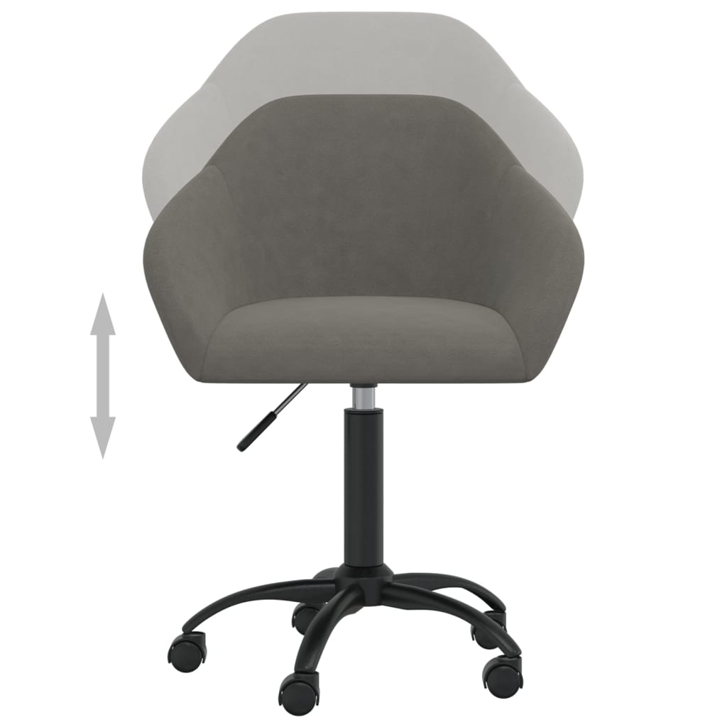 vidaXL Otočná kancelárska stolička tmavosivá zamatová