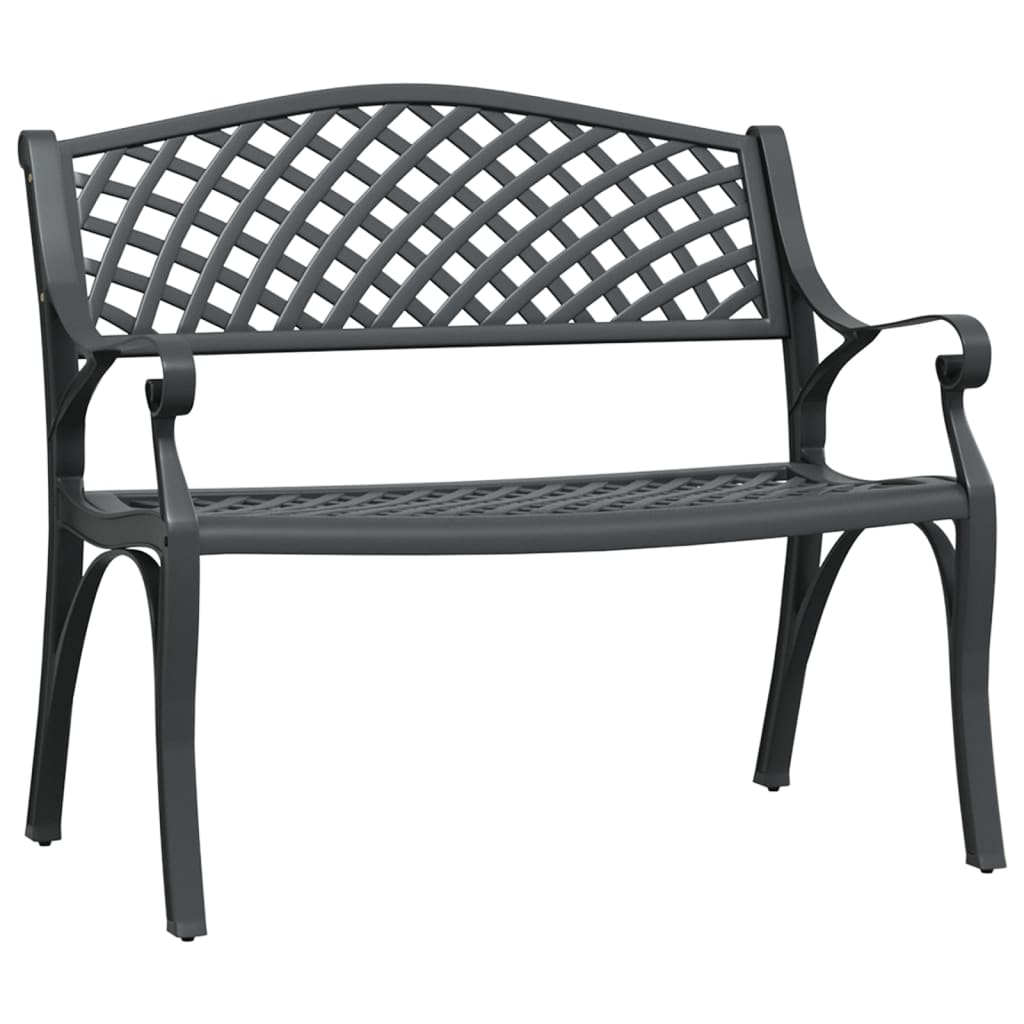 vidaXL Záhradná lavička 102 cm odlievaný hliník čierna
