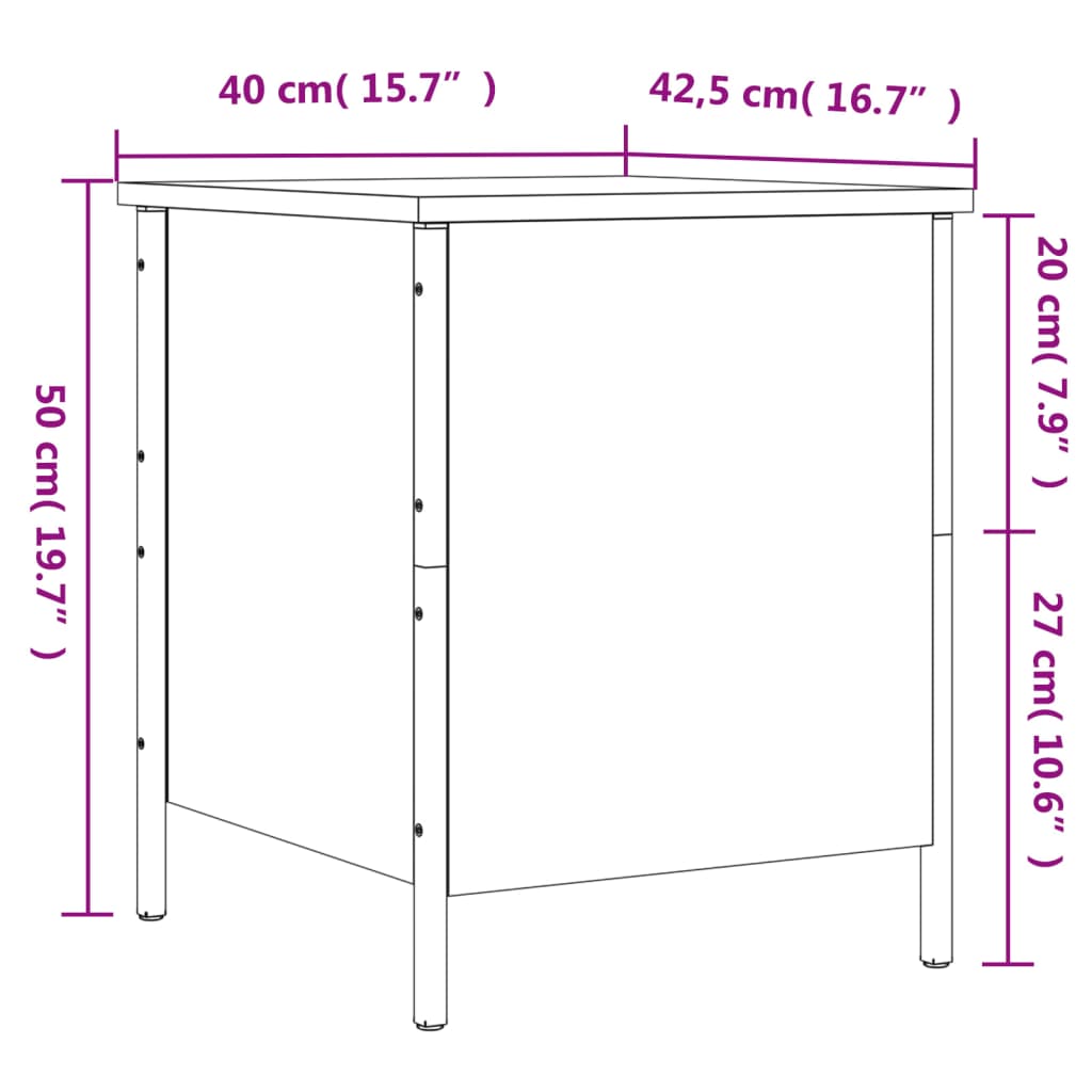 vidaXL Úložná lavička hnedý dub 40x42,5x50 cm kompozitné drevo