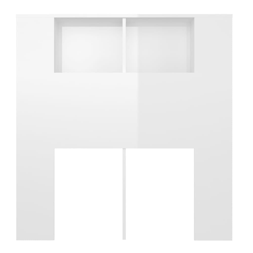 vidaXL Čelo postele so skrinkou lesklé biele 100x18,5x104,5 cm