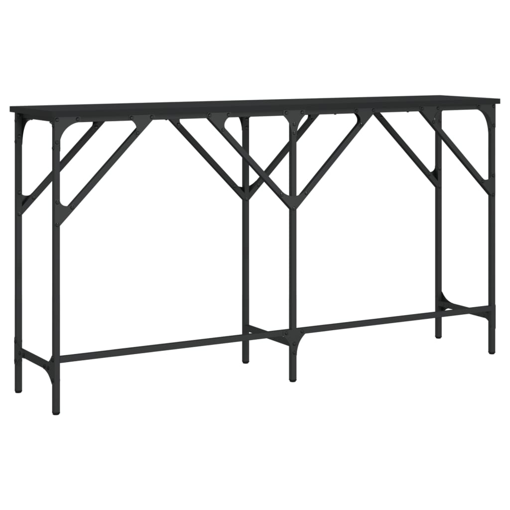 vidaXL Konzolový stolík čierny 140x29x75 cm kompozitné drevo
