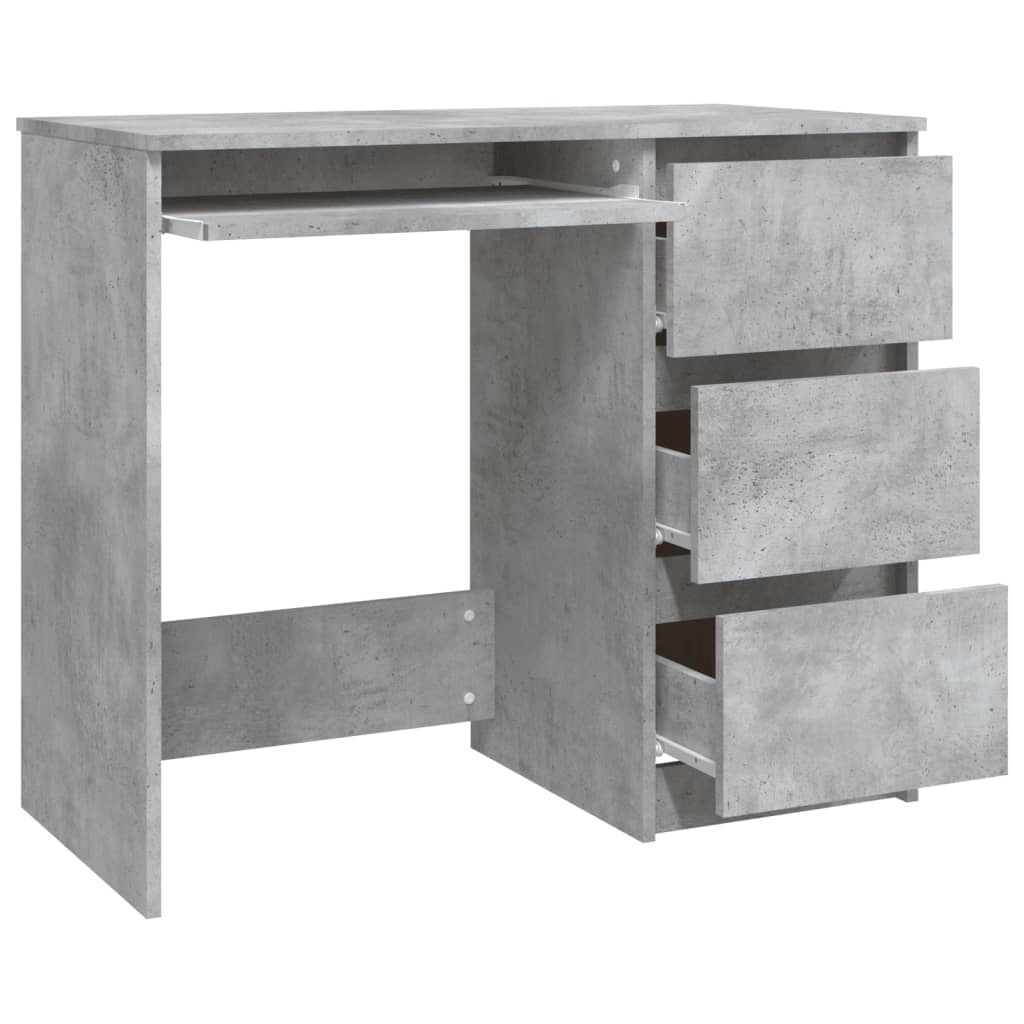 vidaXL Písací stôl, betónovo sivý 90x45x76 cm, drevotrieska