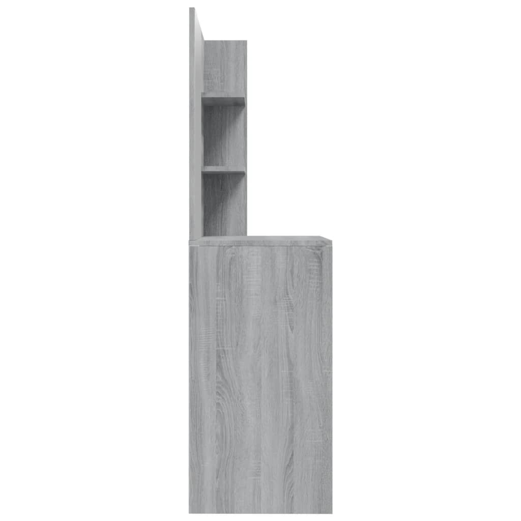vidaXL Toaletný stolík so zrkadlom sivý dub sonoma 74,5x40x141 cm