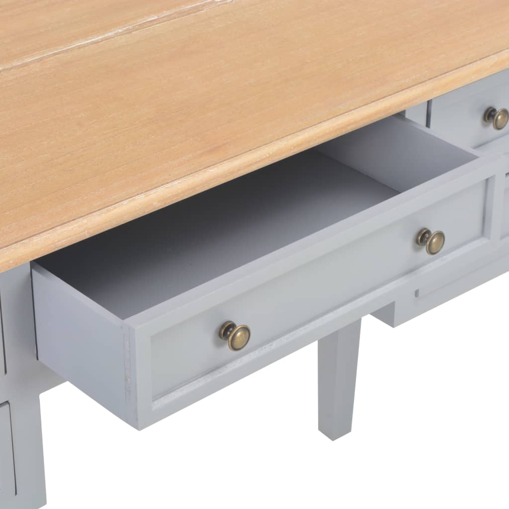 vidaXL Písací stôl, sivý 109,5x45x77,5 cm, drevo