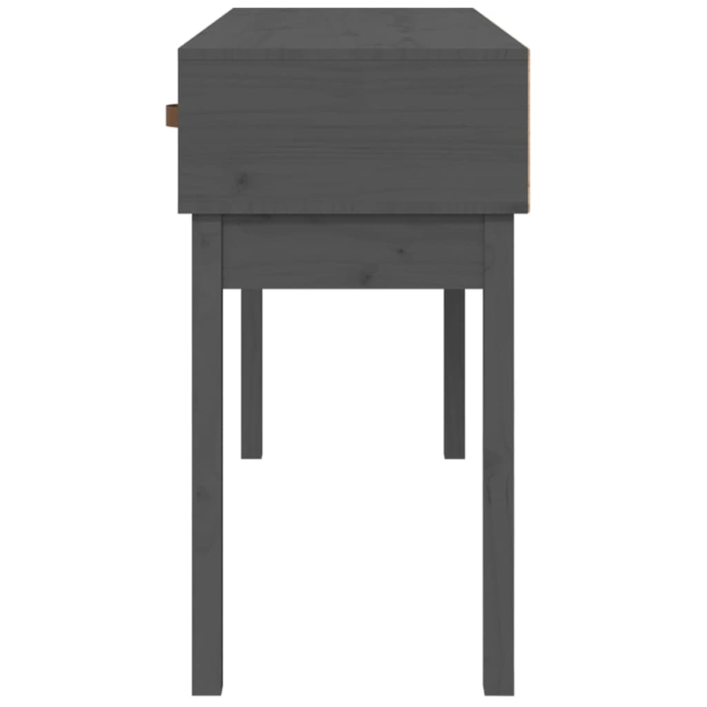 vidaXL Konzolový stolík sivý 114x40x75 cm masívne borovicové drevo