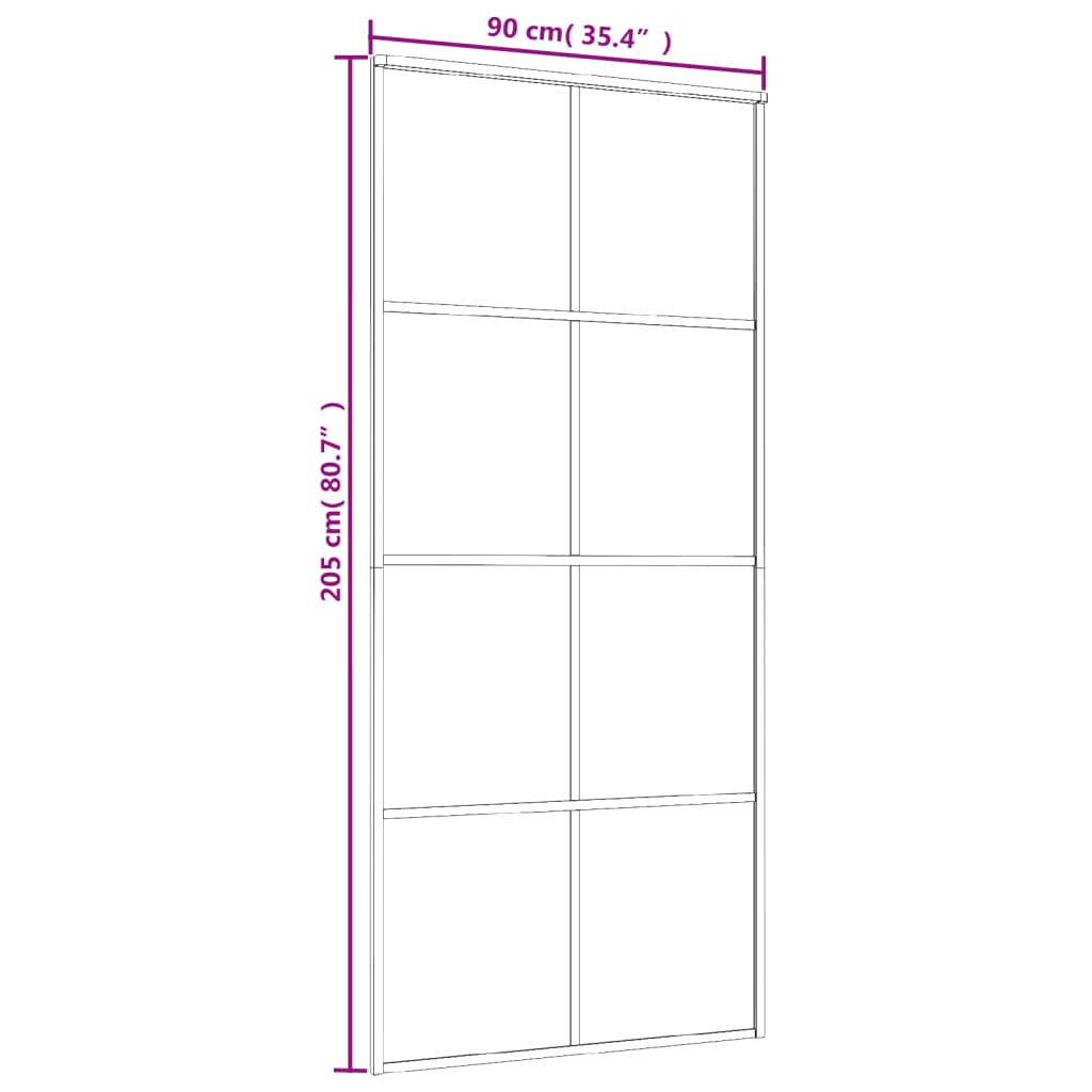 vidaXL Posuvné dvere ESG sklo a hliník 90x205 cm biele