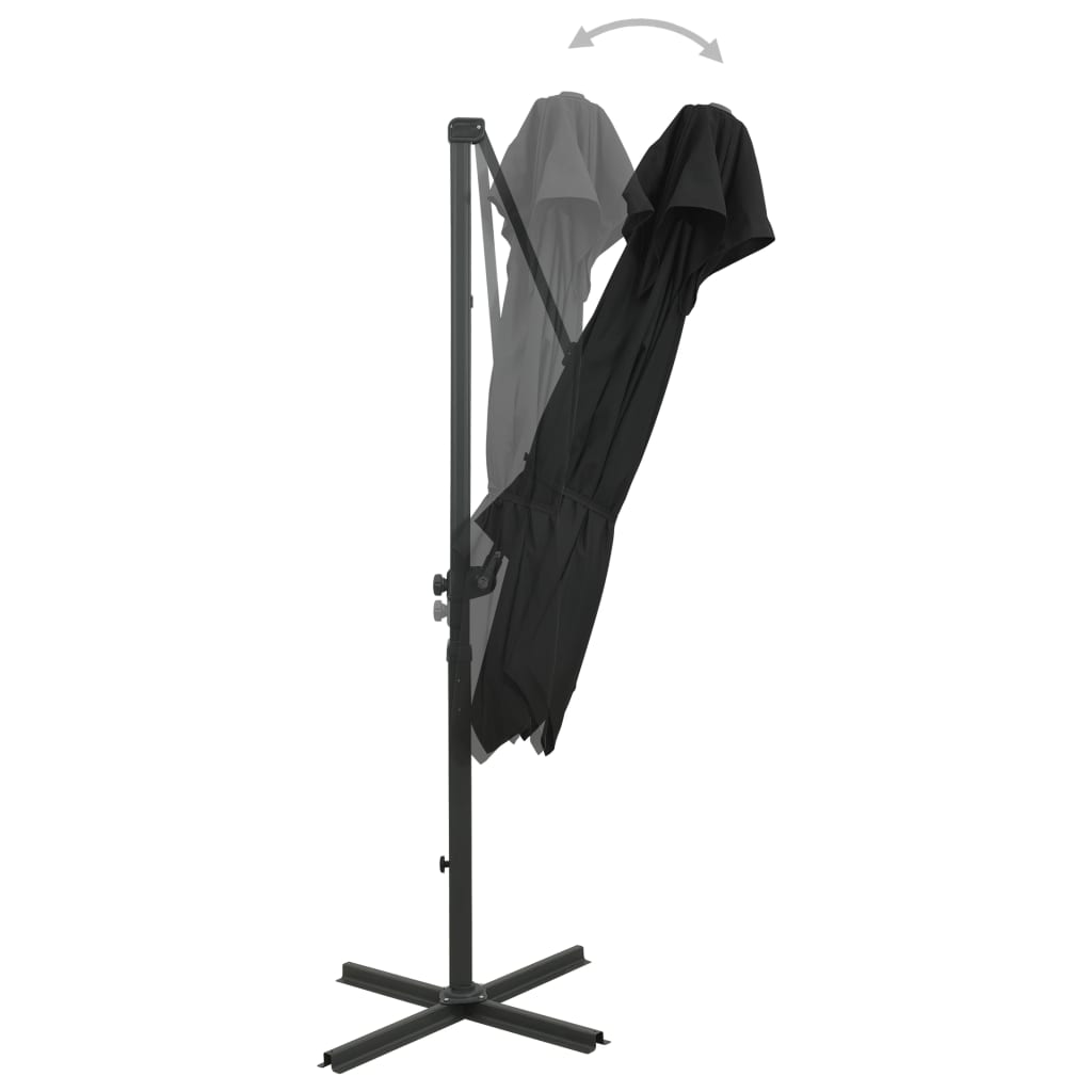 vidaXL Závesný slnečník s dvojitou strieškou 250x250 cm čierny