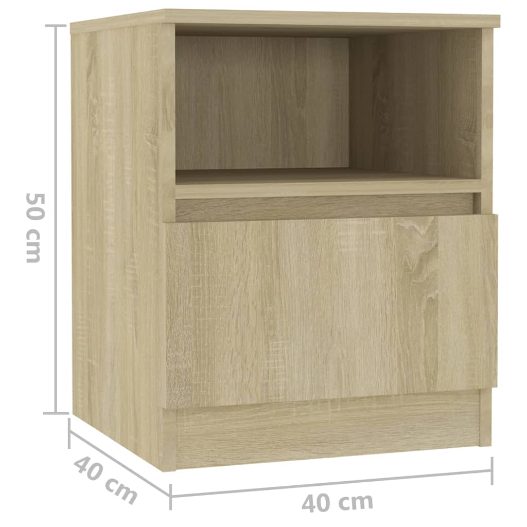 vidaXL Nočné stolíky 2 ks, dub sonoma 40x40x50 cm, kompozitné drevo