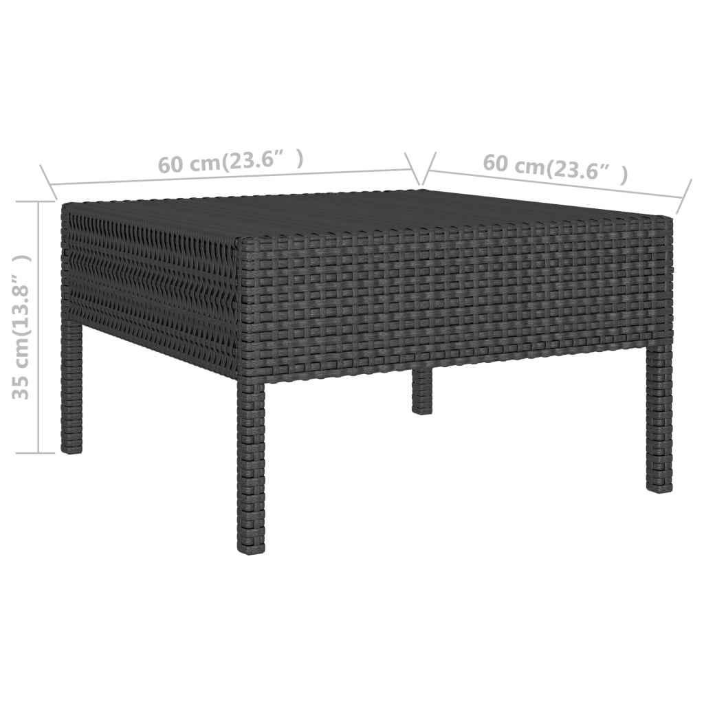 vidaXL 5-dielna záhradná sedacia súprava+podložky, polyratan, čierna