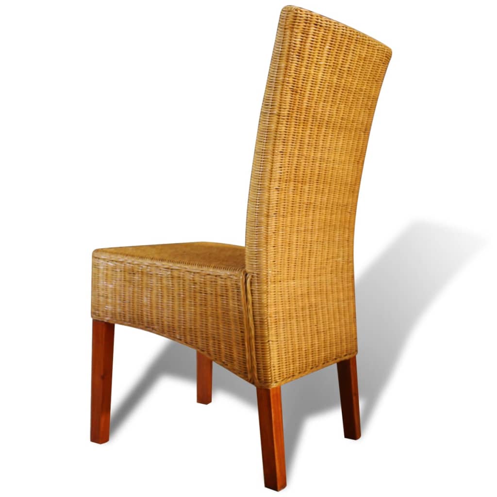 vidaXL Jedálenské stoličky 6 ks, hnedé, prírodný ratan