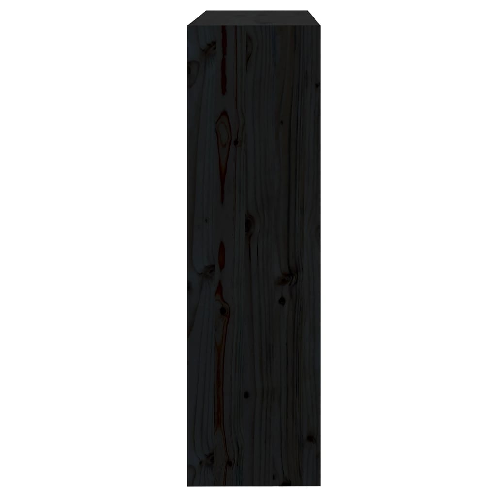 vidaXL Knižnica/deliaca stena čierna 80x30x103,5 cm masívna borovica