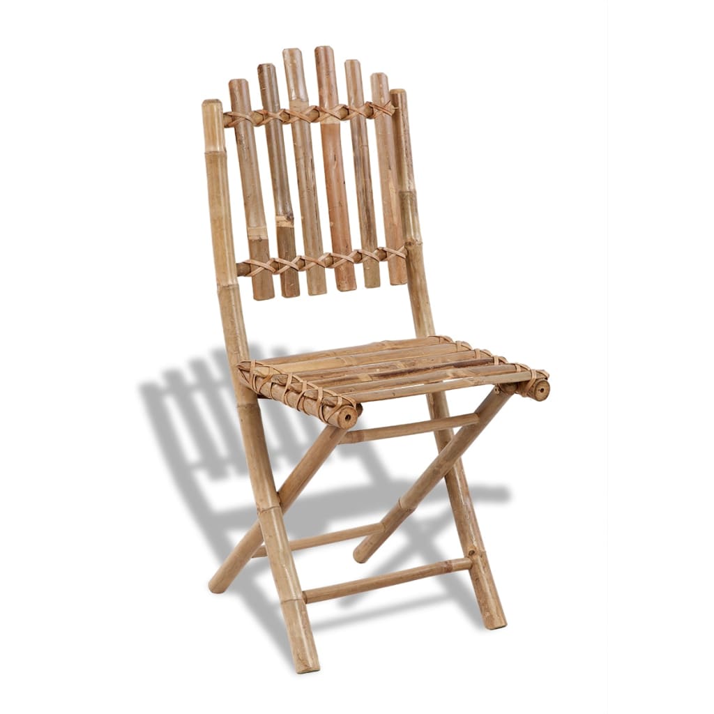 vidaXL Skladacie vonkajšie stoličky, bambus 4 ks