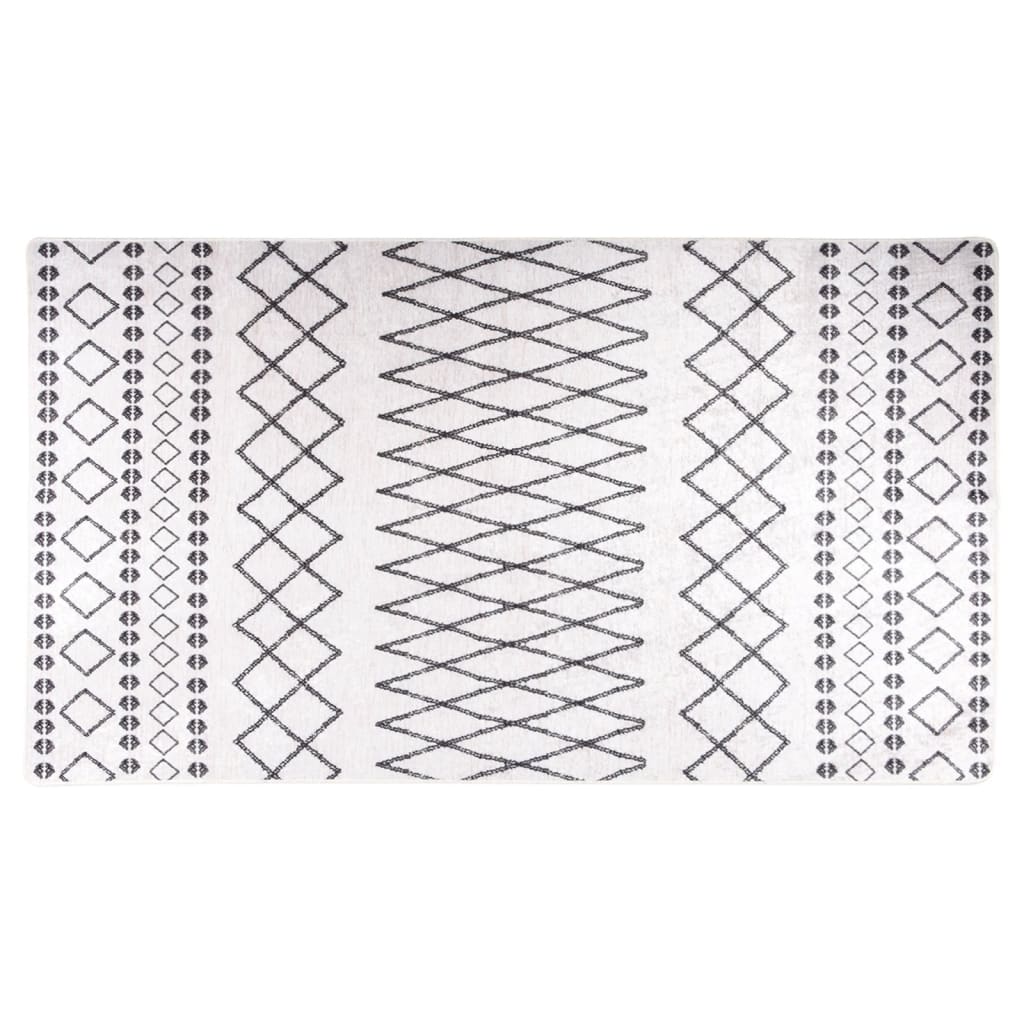 vidaXL Prateľný koberec 190x300 cm čierno-biely protišmykový