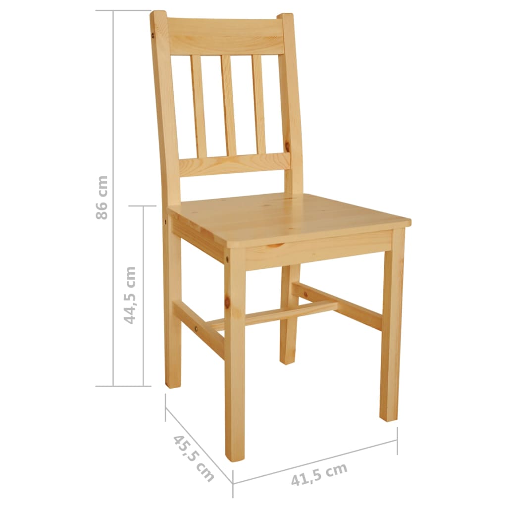 vidaXL Jedálenské stoličky 6 ks, borovicové drevo