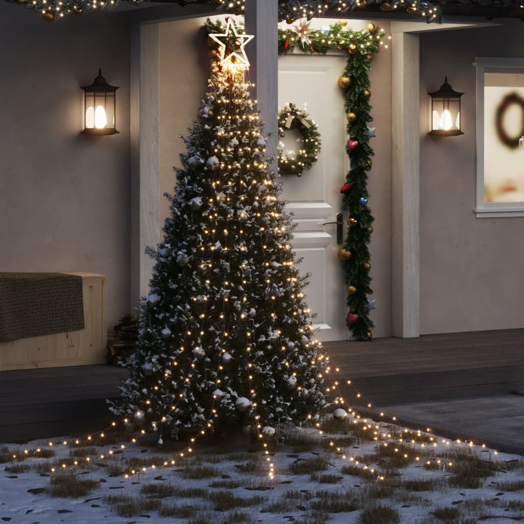 vidaXL Svetlo na vianočný stromček 320 LED teplá biele 375 cm