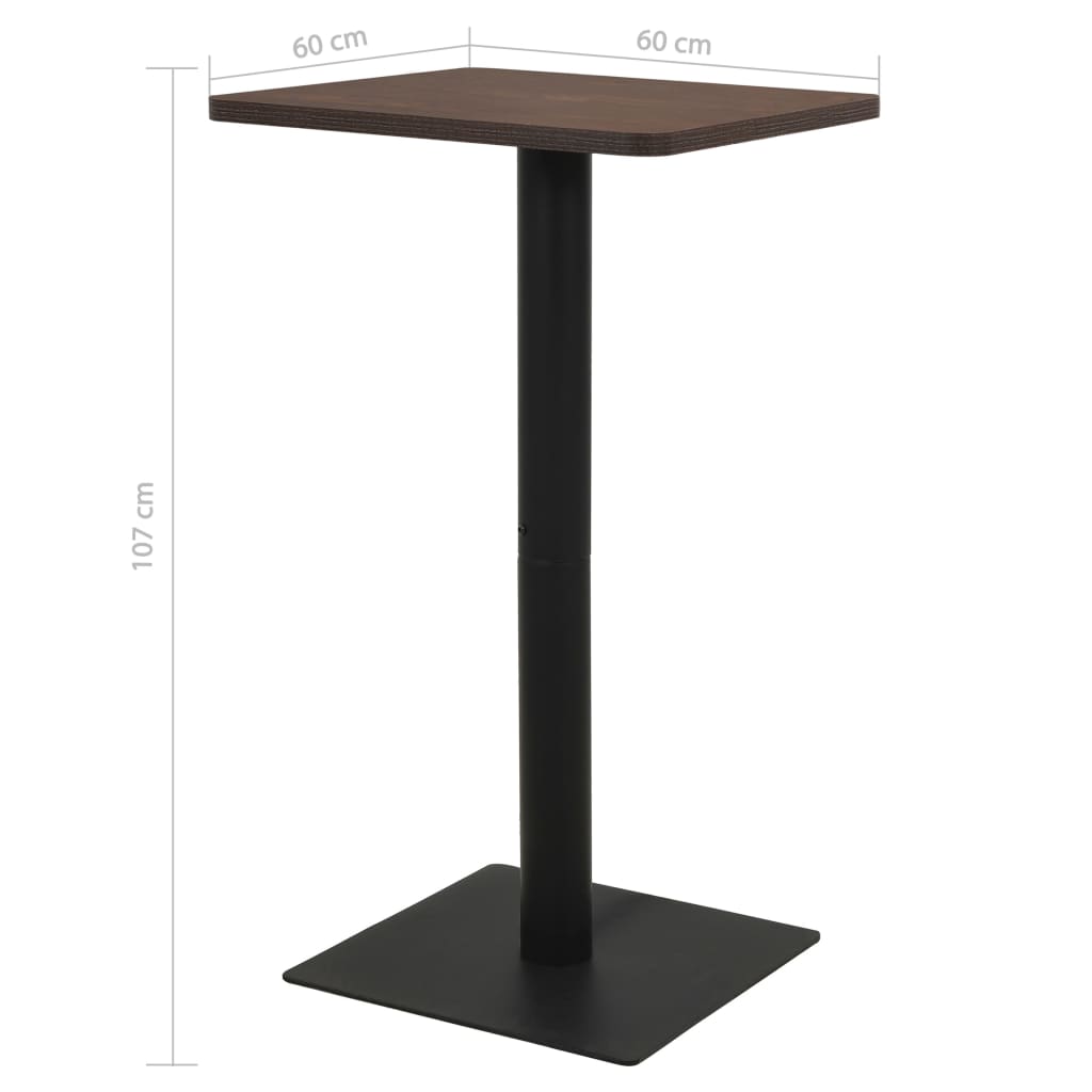vidaXL Bistro stolík, farba tmavého jaseňa 60x60x107 cm