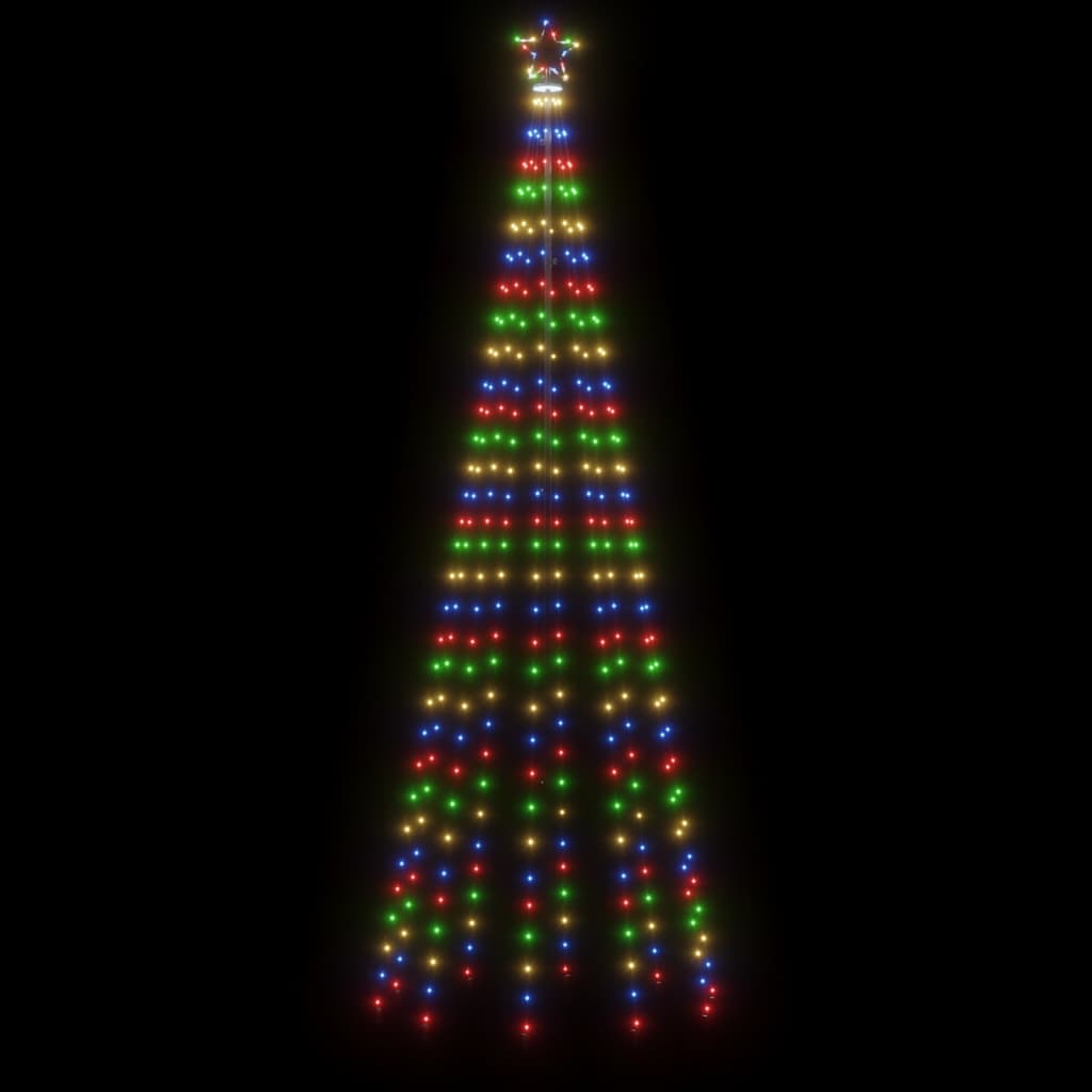 vidaXL Vianočný stromček s hrotom 310 farebných LED 300 cm