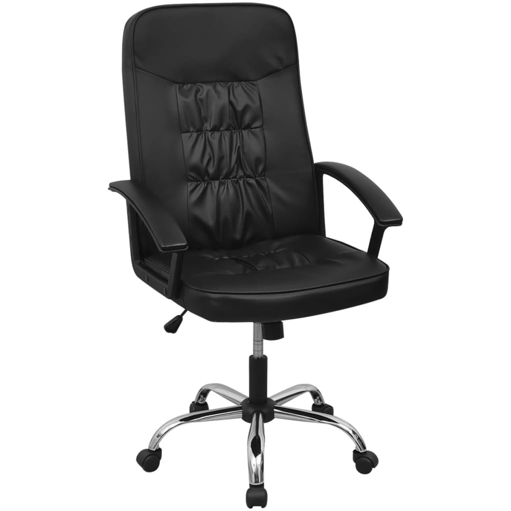 Čierne kancelárske kreslo z umelej kože vidaXL 67 x 70 cm