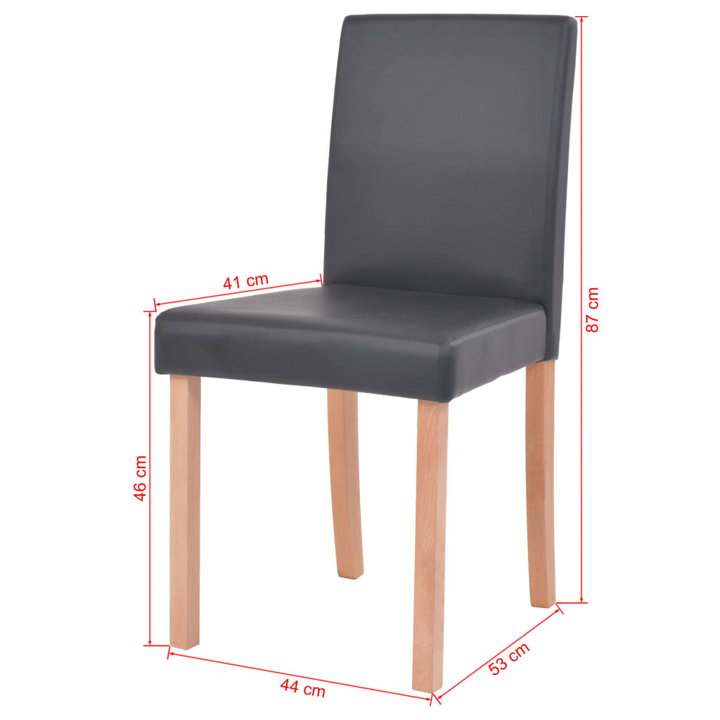 vidaXL Jedálenský stôl a stoličky, 7 ks, umelá koža a dubové drevo, čierne