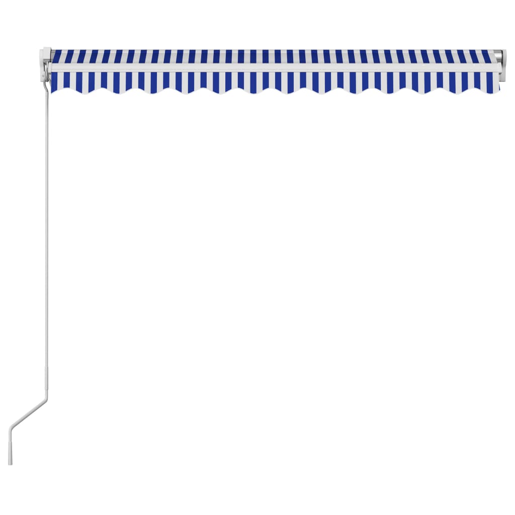 vidaXL Ručná zaťahovacia markíza 300x250 cm modrá a biela