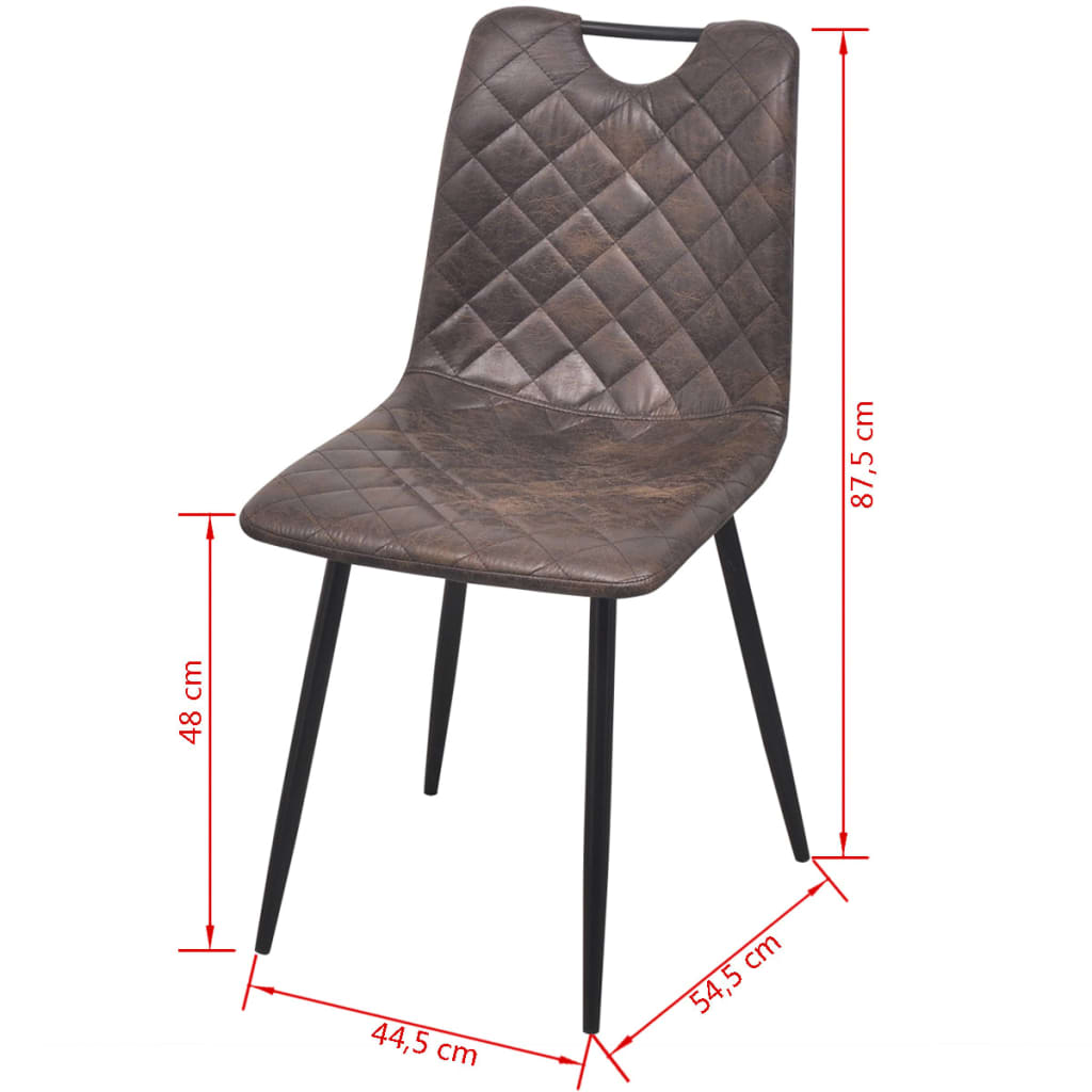 vidaXL Jedálenské stoličky 2 ks, tmavohnedé, umelá koža