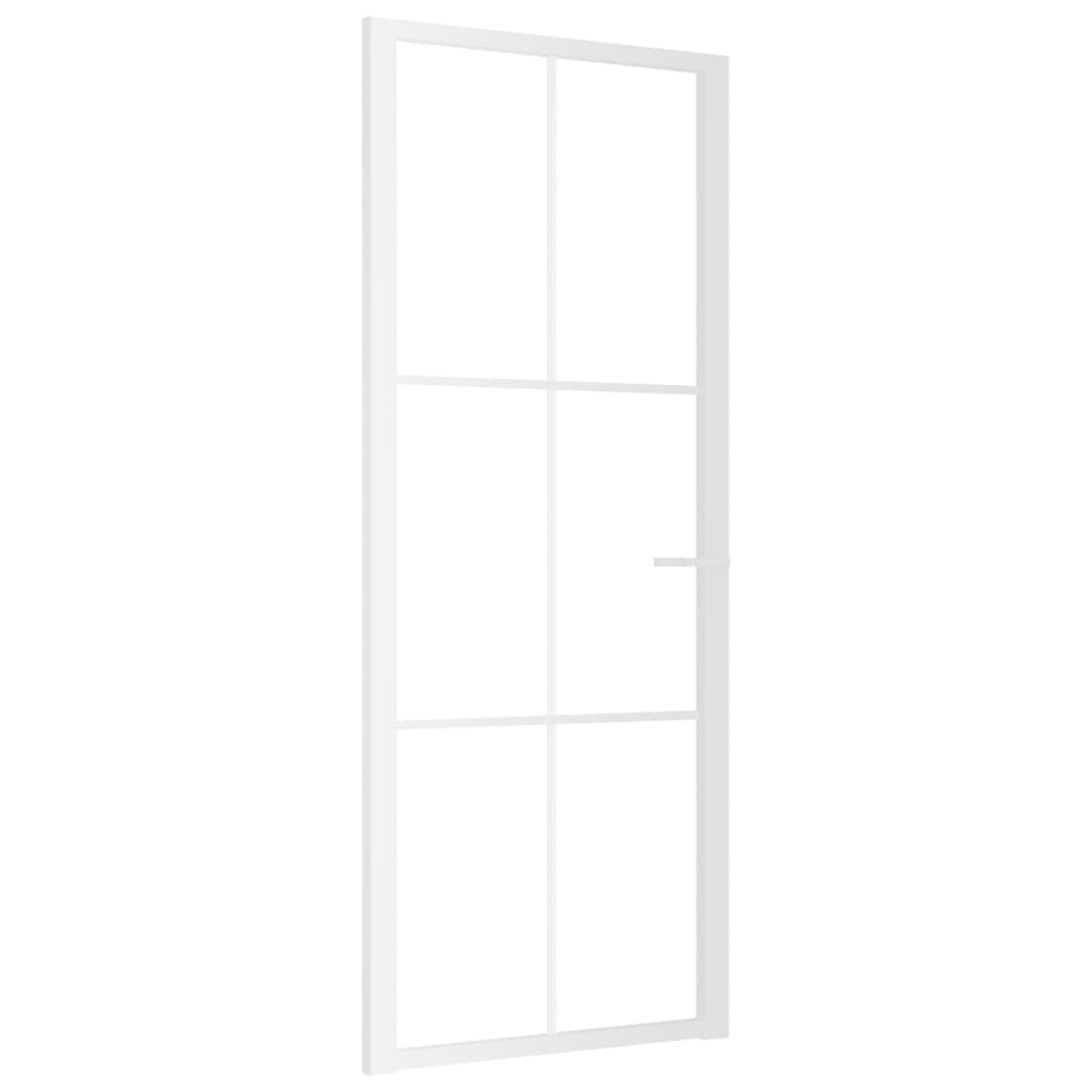 vidaXL Vnútorné dvere 83x201,5 cm biele ESG sklo a hliník
