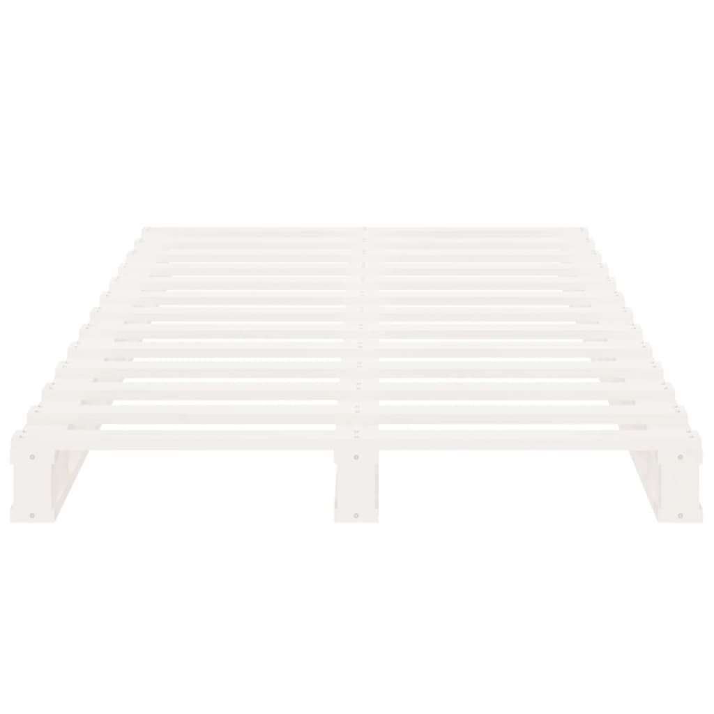 vidaXL Paletová posteľ, biela 75x190cm, borovica, malé jednolôžko