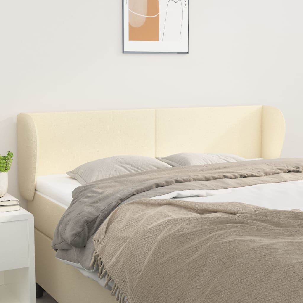 vidaXL Čelo postele so záhybmi krémový 147x23x78/88 cm umelá koža