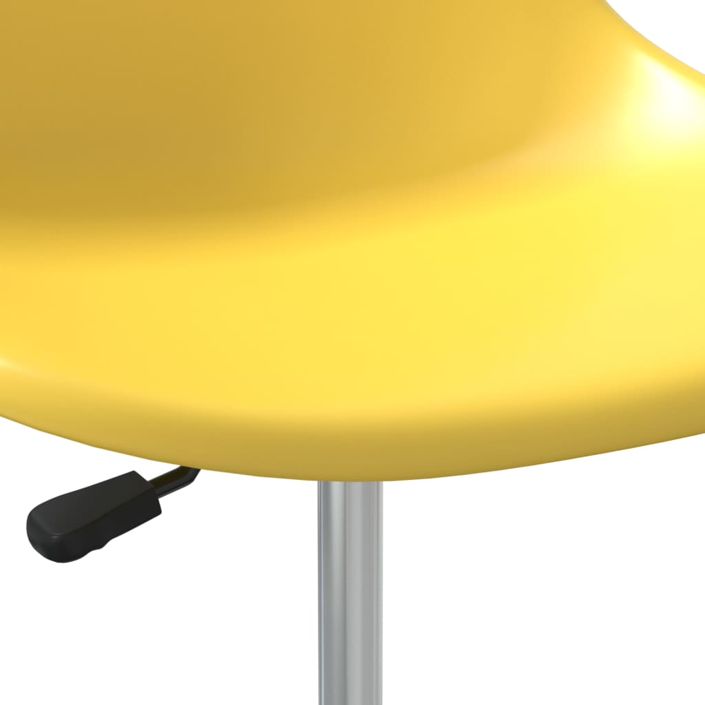 vidaXL Otočné jedálenské stoličky 2 ks žlté PP