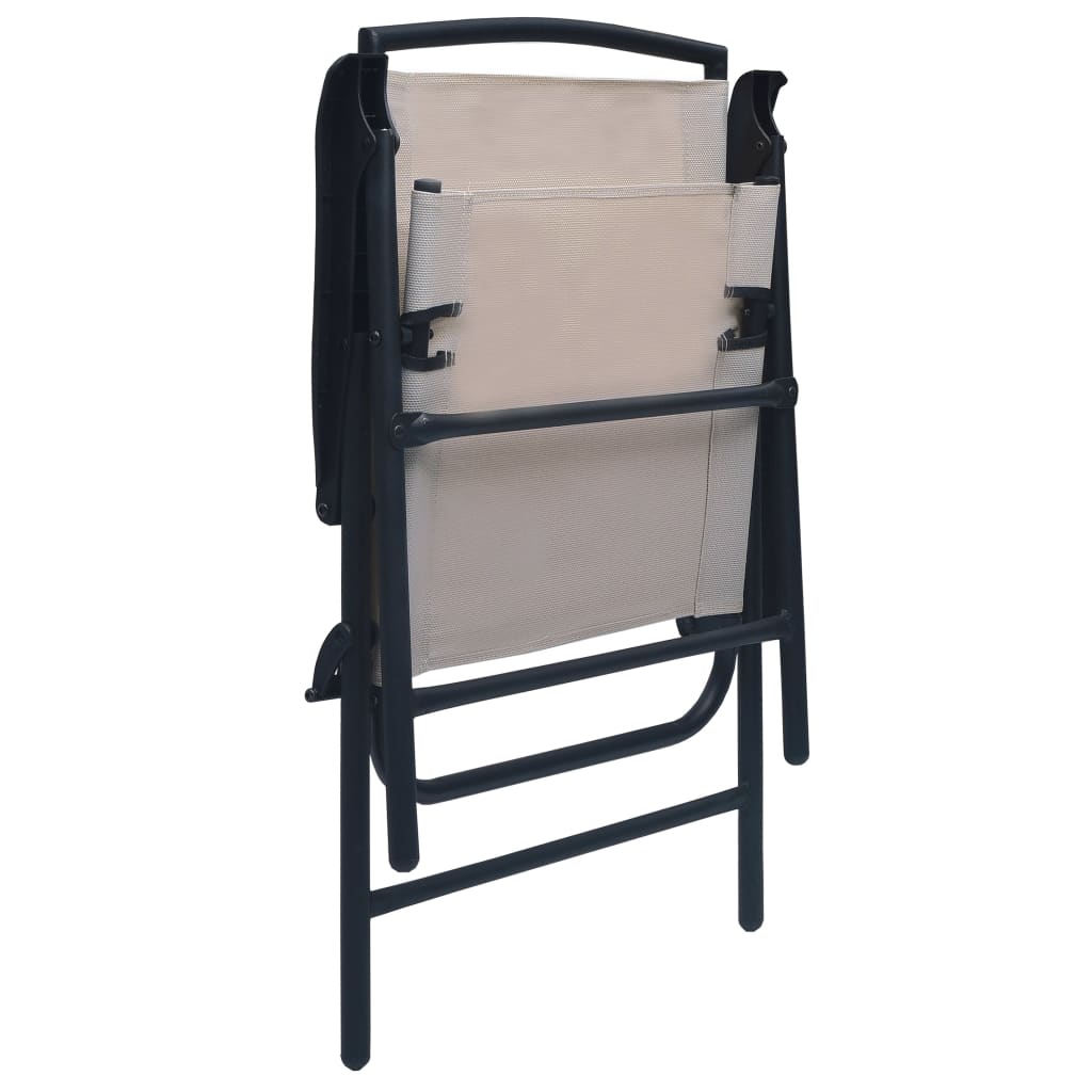 vidaXL Skladacie záhradné stoličky 2 ks, textilén, sivohnedé