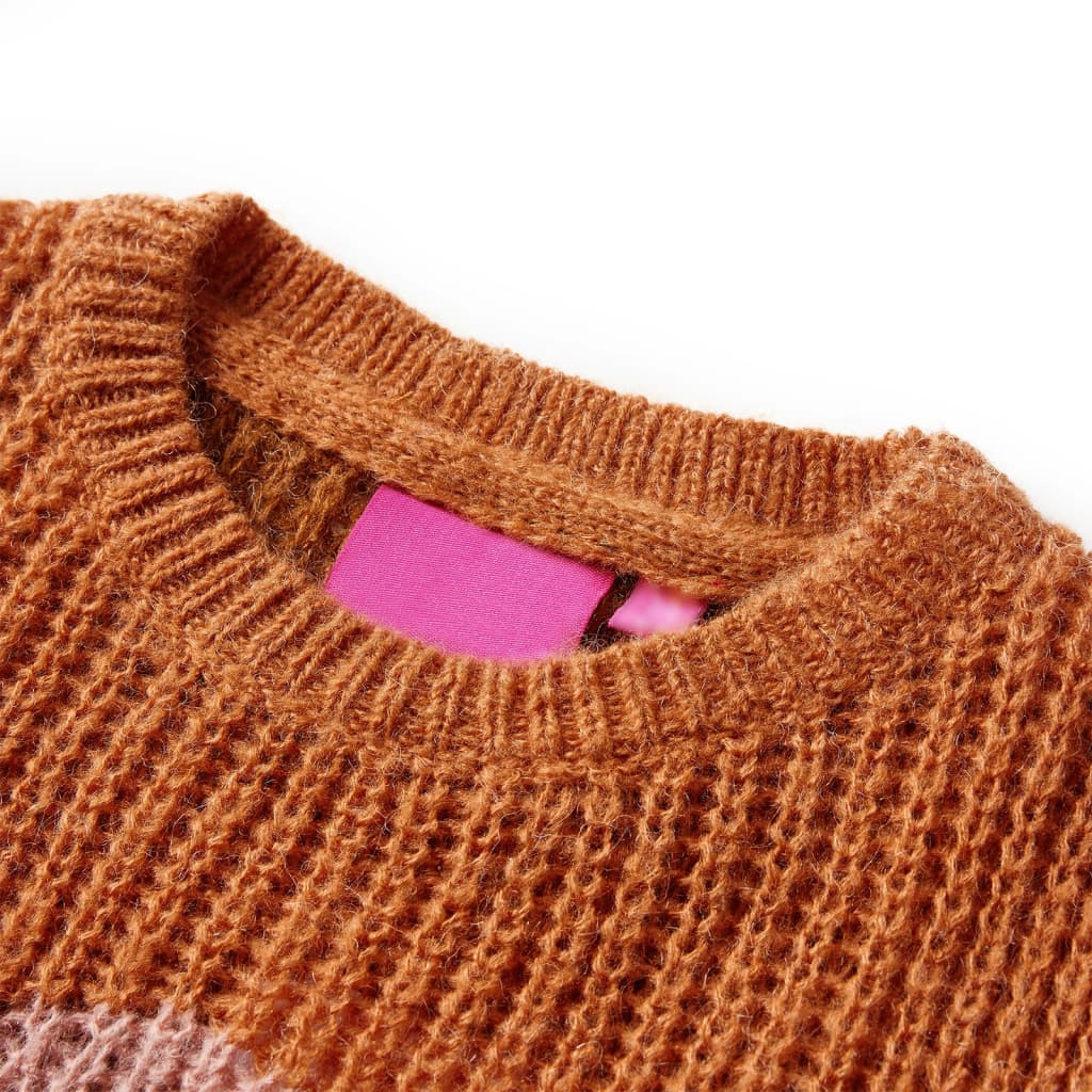 Detský sveter pletený koňakový 92