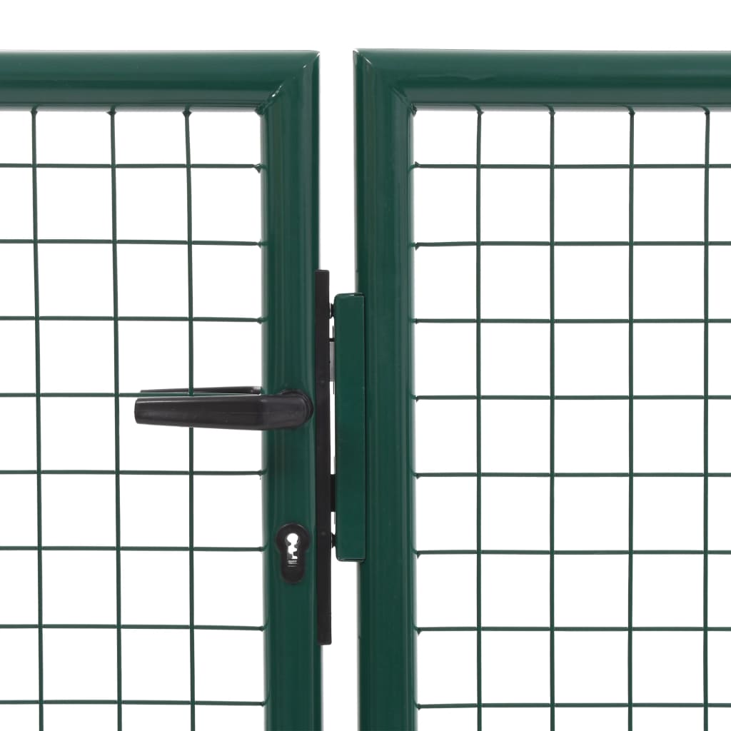 vidaXL Záhradná brána, oceľ 350x75 cm, zelená