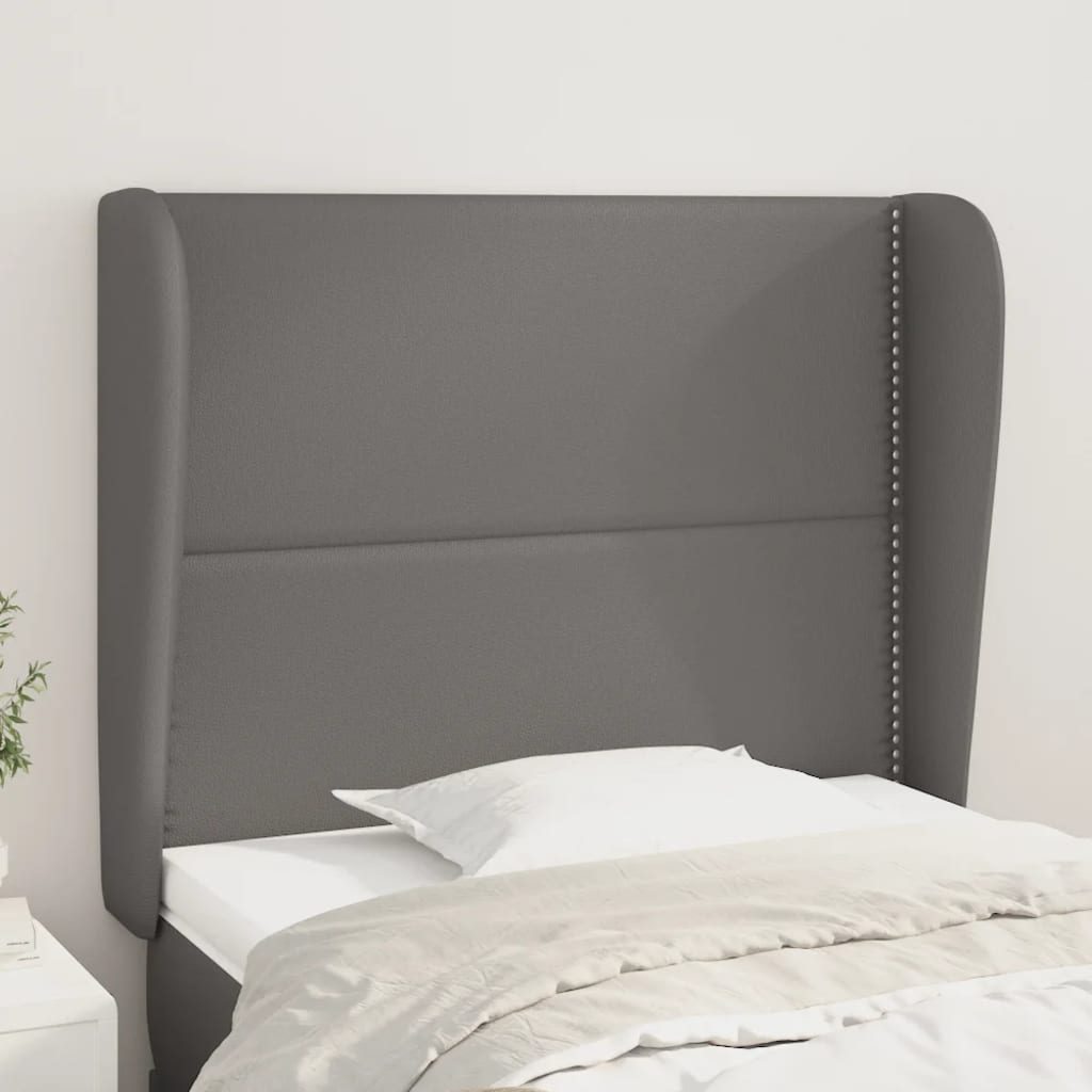 vidaXL Čelo postele so záhybmi sivé 93 x 23 x 118/128 cm umelá koža