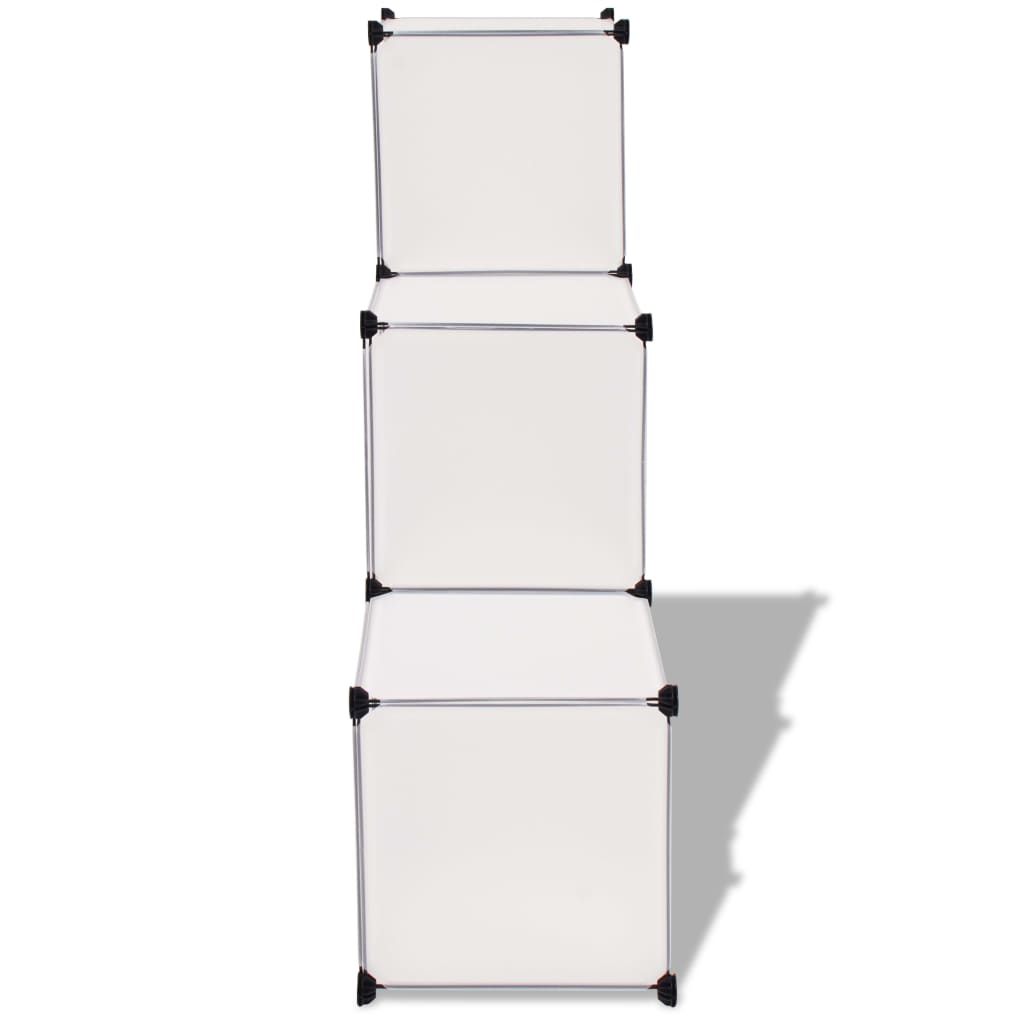 vidaXL Úložná skrinka v tvare kocky so 6 priečinkami, biela