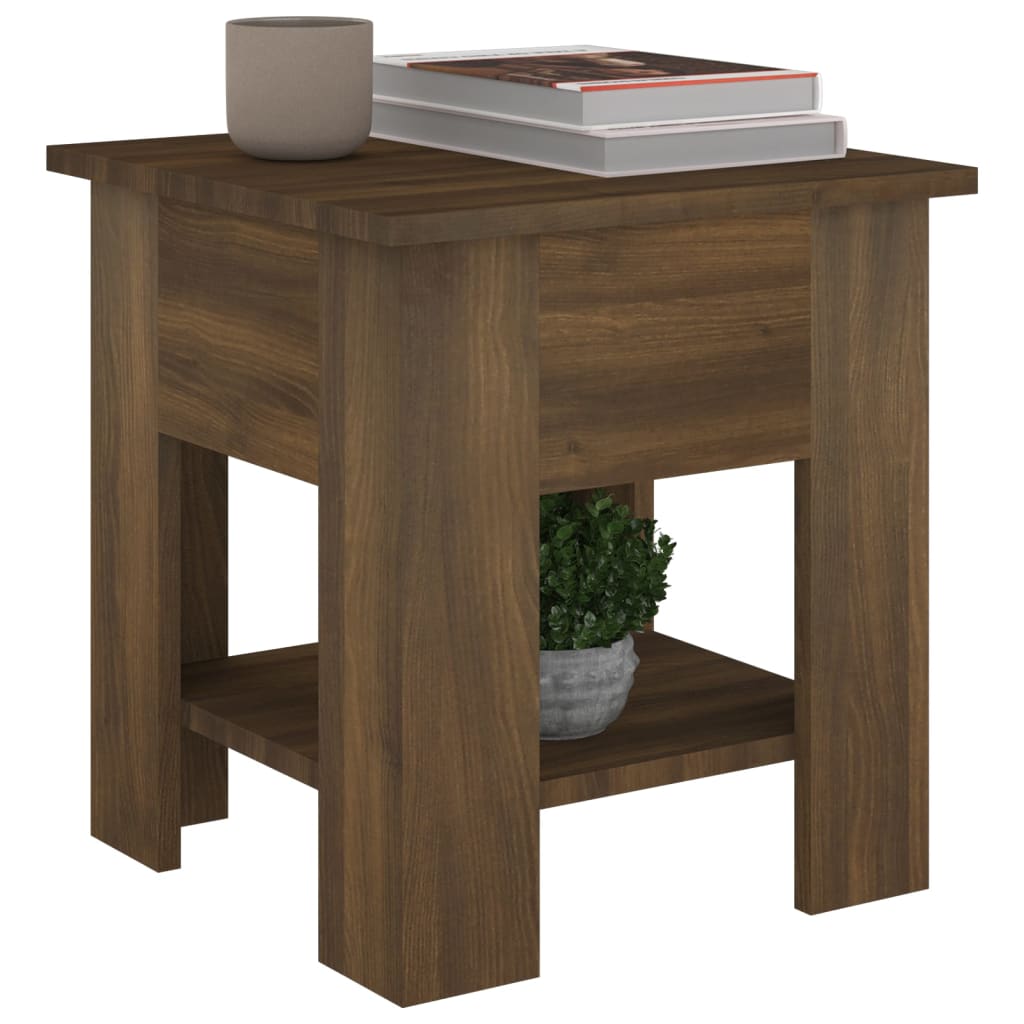 vidaXL Konferenčný stolík hnedý dub 40x40x42 cm spracované drevo