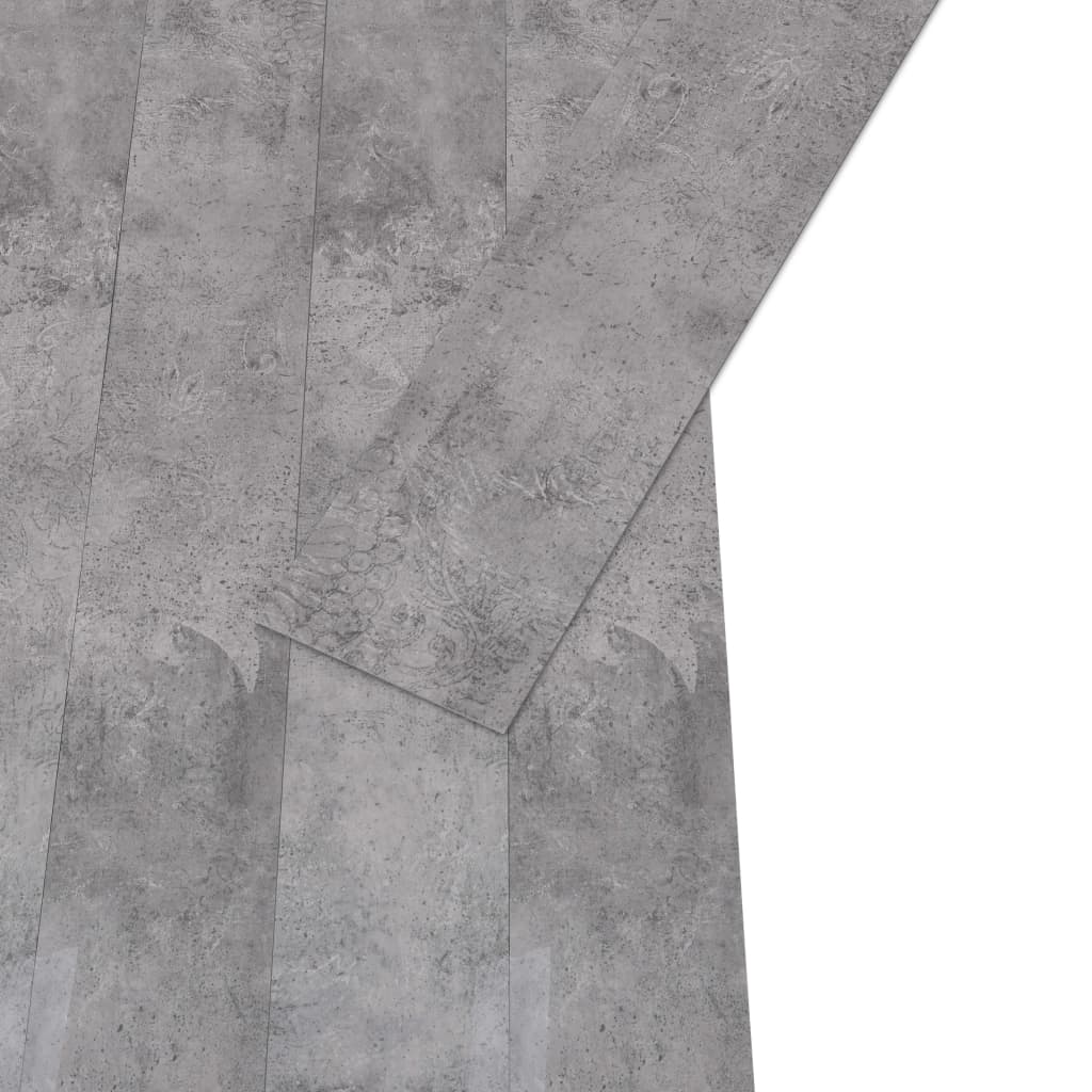 vidaXL Nesamolepiace podlahové dosky, PVC 5,26 m² 2mm, cementovo hnedé