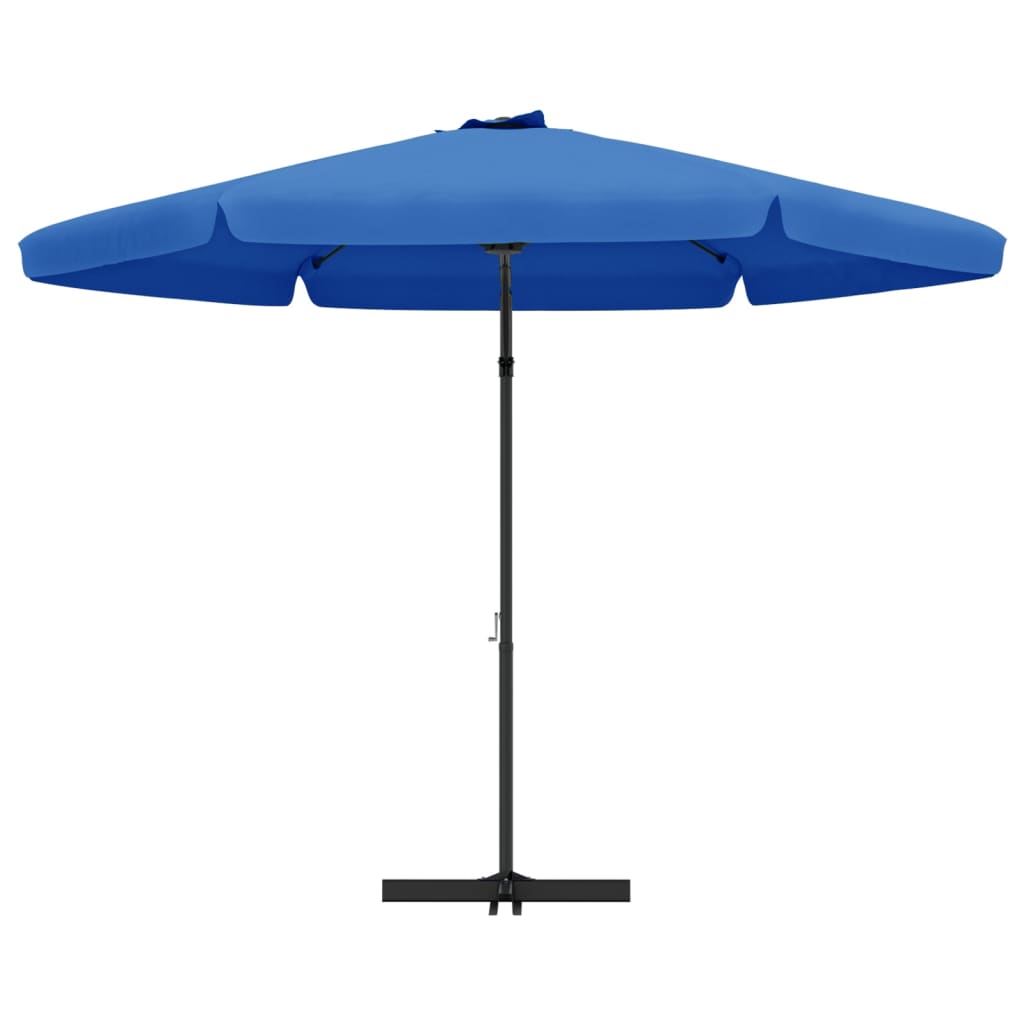 vidaXL Vonkajší slnečník s oceľovou tyčou 300 cm, azúrovo modrý